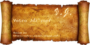 Vetro József névjegykártya